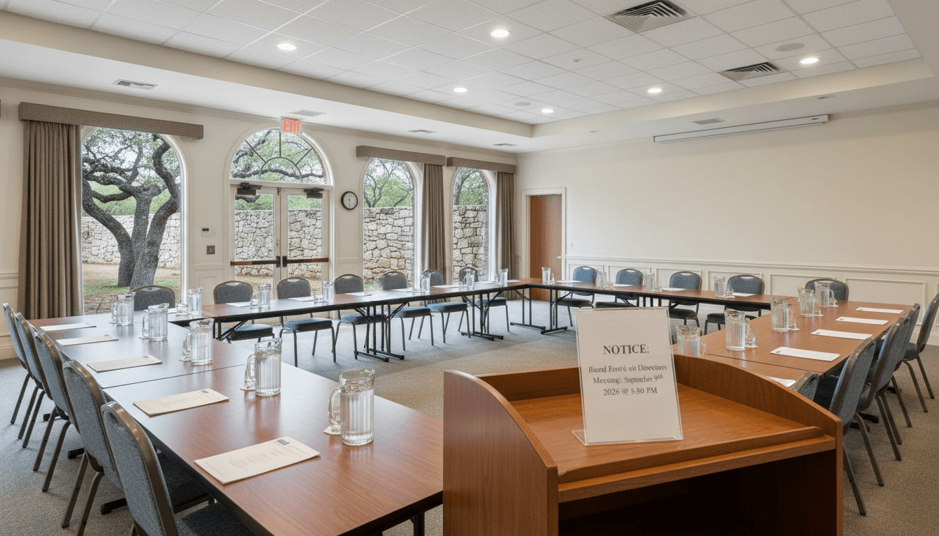 Notice: Board of Directors Meeting: September 9th, 2026 @ 5:30 PM